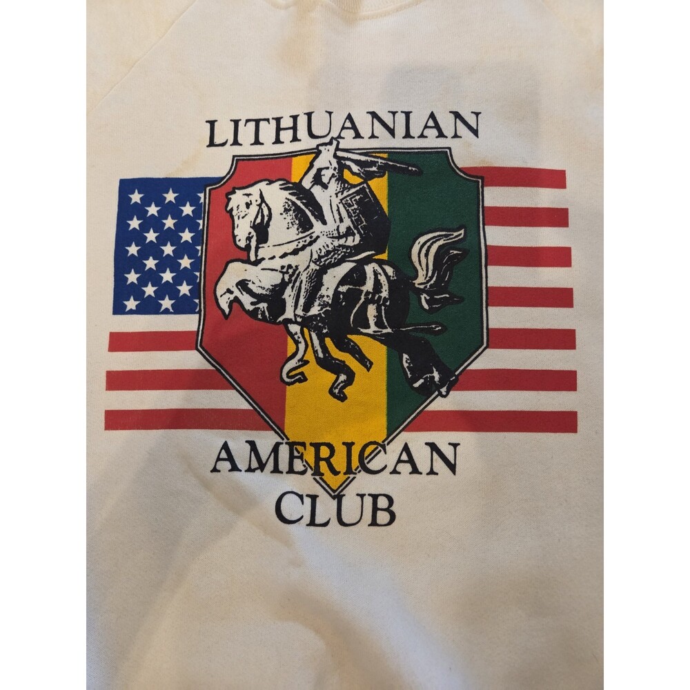 Vintage Lithuanian America Club Sweatshirt Fruit Of The Loom USA Made Tag Size L
